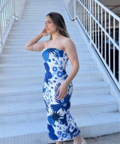 Vestido Tropical Midi Tomara que Caia