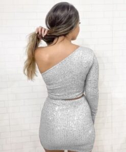 Conjunto paetê manga única branco - Imagem 3