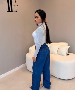 Calça Jeans Wide Leg Lavagem Escura - Imagem 2