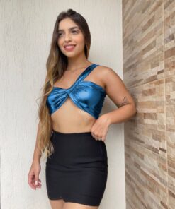 Cropped metalizado uma alça carnaval - Imagem 14