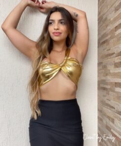 Cropped metalizado uma alça carnaval - Imagem 4