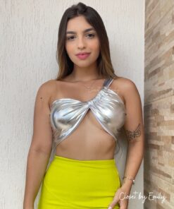 Cropped metalizado uma alça carnaval - Imagem 5