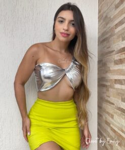 Cropped metalizado uma alça carnaval - Imagem 8
