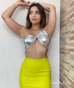 Cropped metalizado uma alça carnaval - Imagem 9