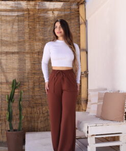 Calça Moletinho Wide Marrom - Imagem 5