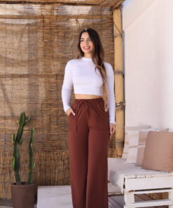 Calça Moletinho Wide Marrom