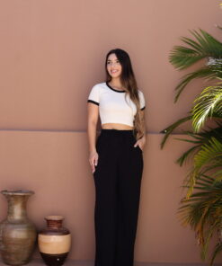Calça Moletinho Wide Preta - Imagem 6
