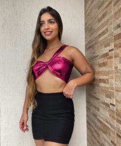 Cropped metalizado uma alça carnaval - Imagem 11