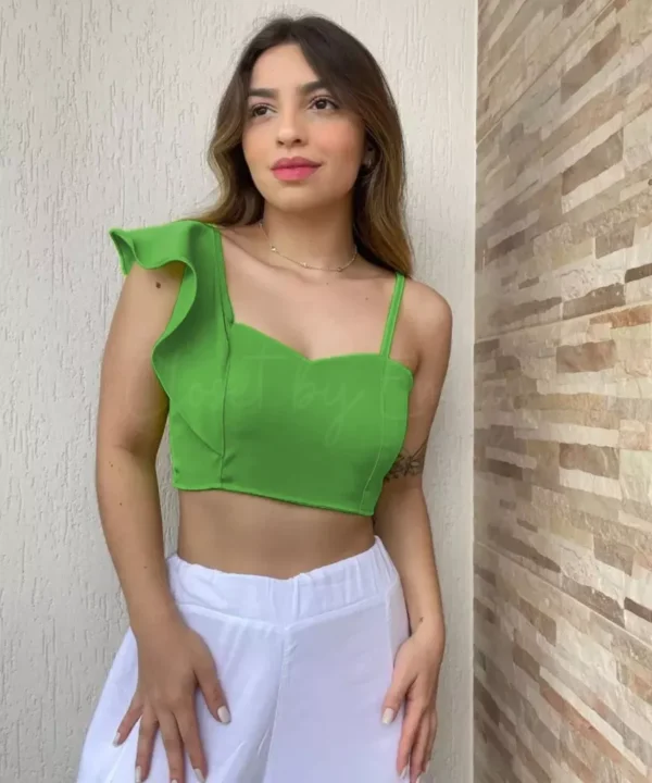 Cropped alfaiataria assimétrico - Imagem 3