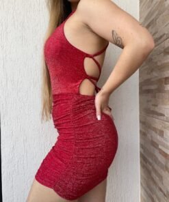 Vestido Lurex Com Amarração - Imagem 5