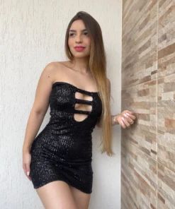 Vestido Paetê Caroline