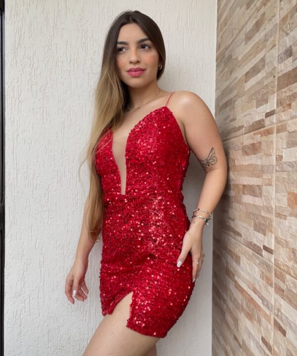 Vestido New Paetê Com Tulê - Imagem 5