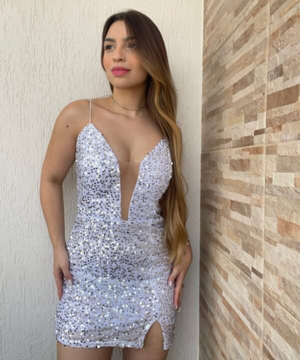 Vestido New Paetê Com Tulê - Imagem 3