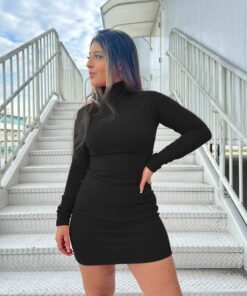 Vestido Stacy em Malha Ana Ruga - PRETO
