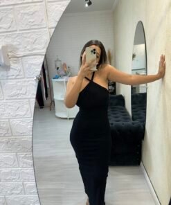 Vestido Canelado Frente Única
