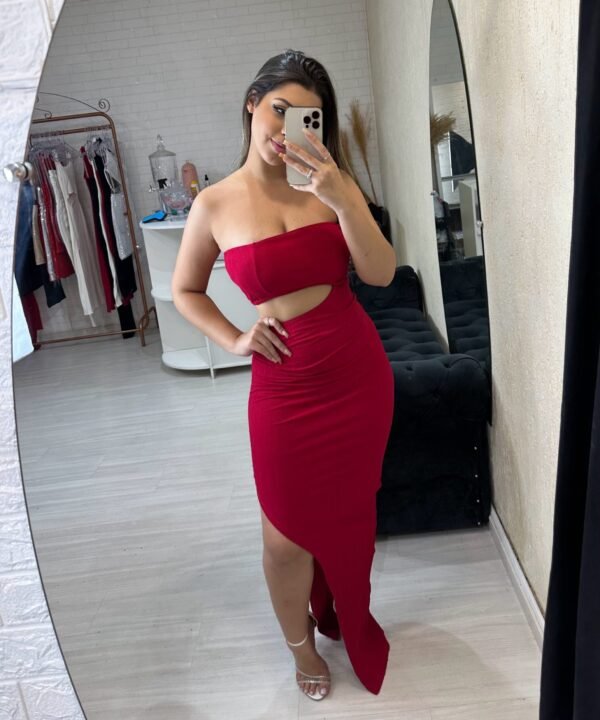 Vestido Canelado Tomara que Caia