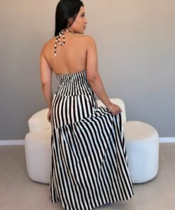 Vestido Listrado Assimétrico - Imagem 3
