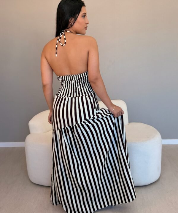 Vestido Listrado Assimétrico - Imagem 3