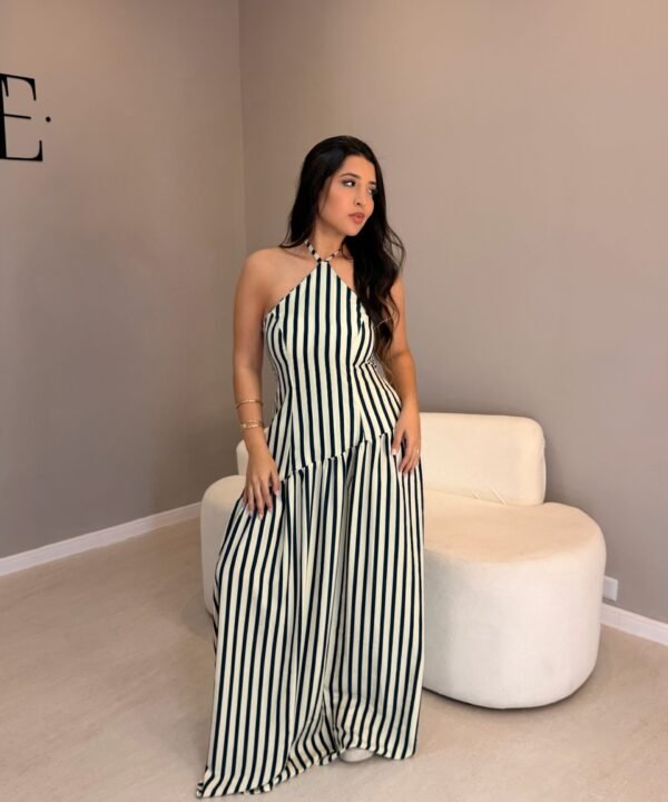 Vestido Listrado Assimétrico - Imagem 6