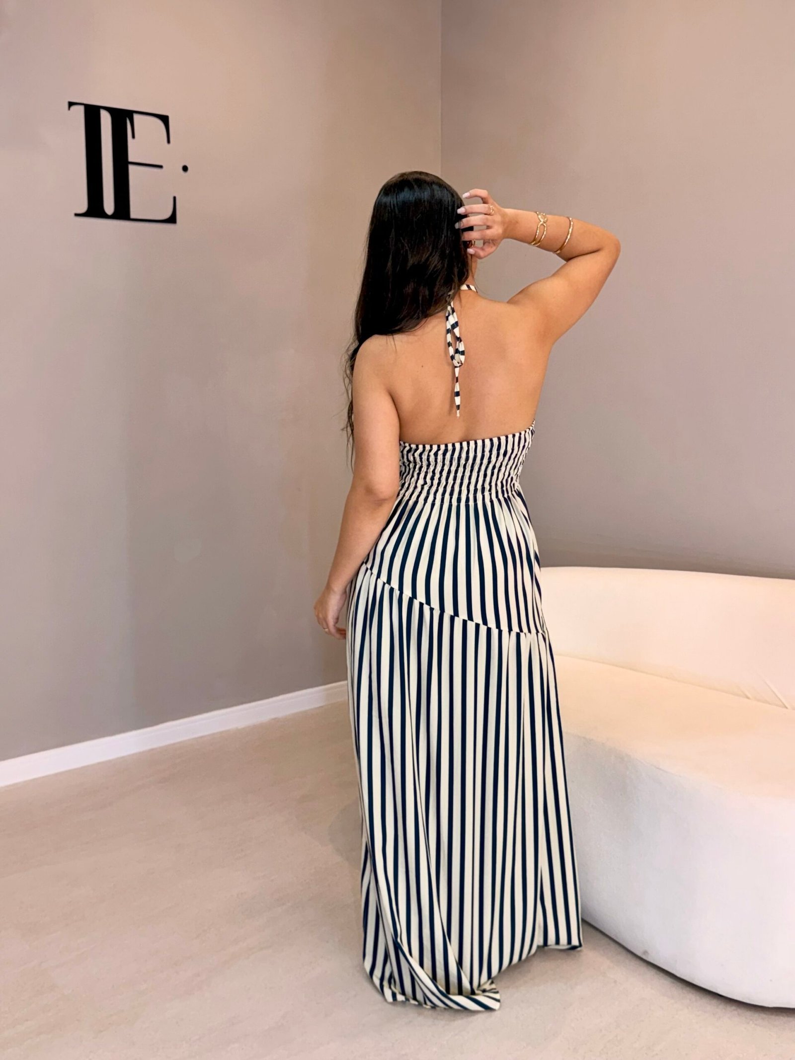 Vestido Listrado Assimétrico - Imagem 5