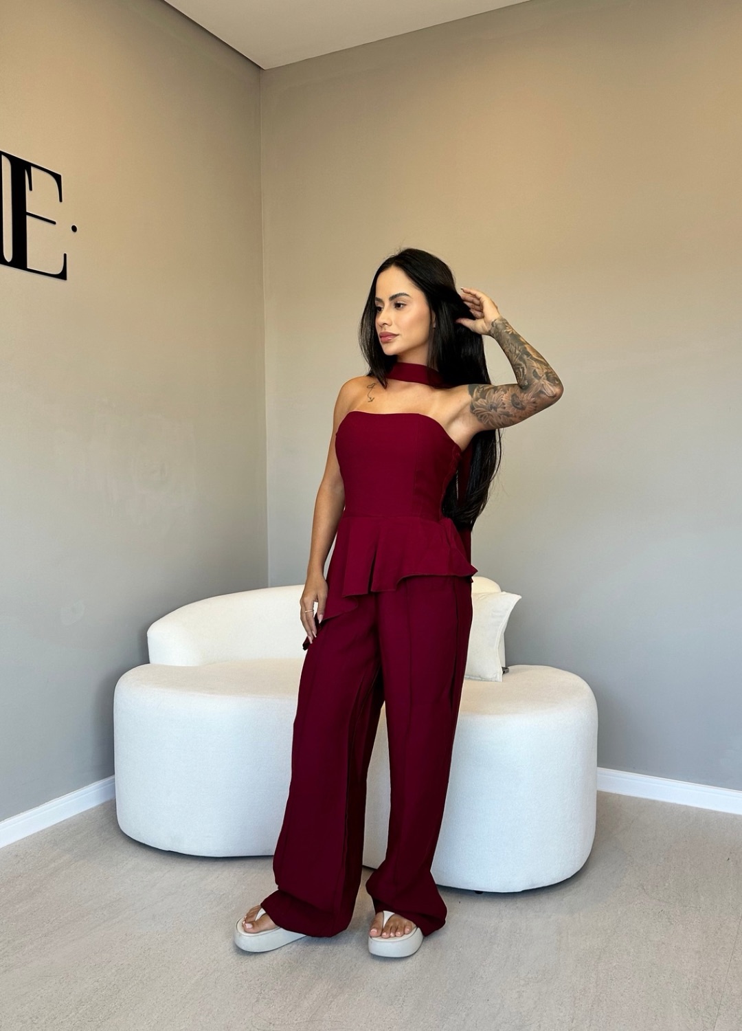 Kit Body Tulê + Conjunto Assimétrico Peplum - Imagem 2