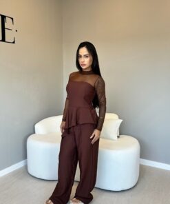 Kit Body Tulê + Conjunto Assimétrico Peplum - Imagem 4