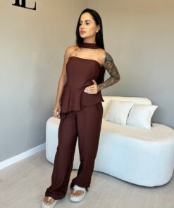 Kit Body Tulê + Conjunto Assimétrico Peplum - Imagem 5
