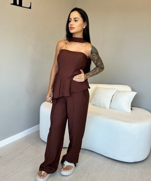 Kit Body Tulê + Conjunto Assimétrico Peplum - Imagem 5