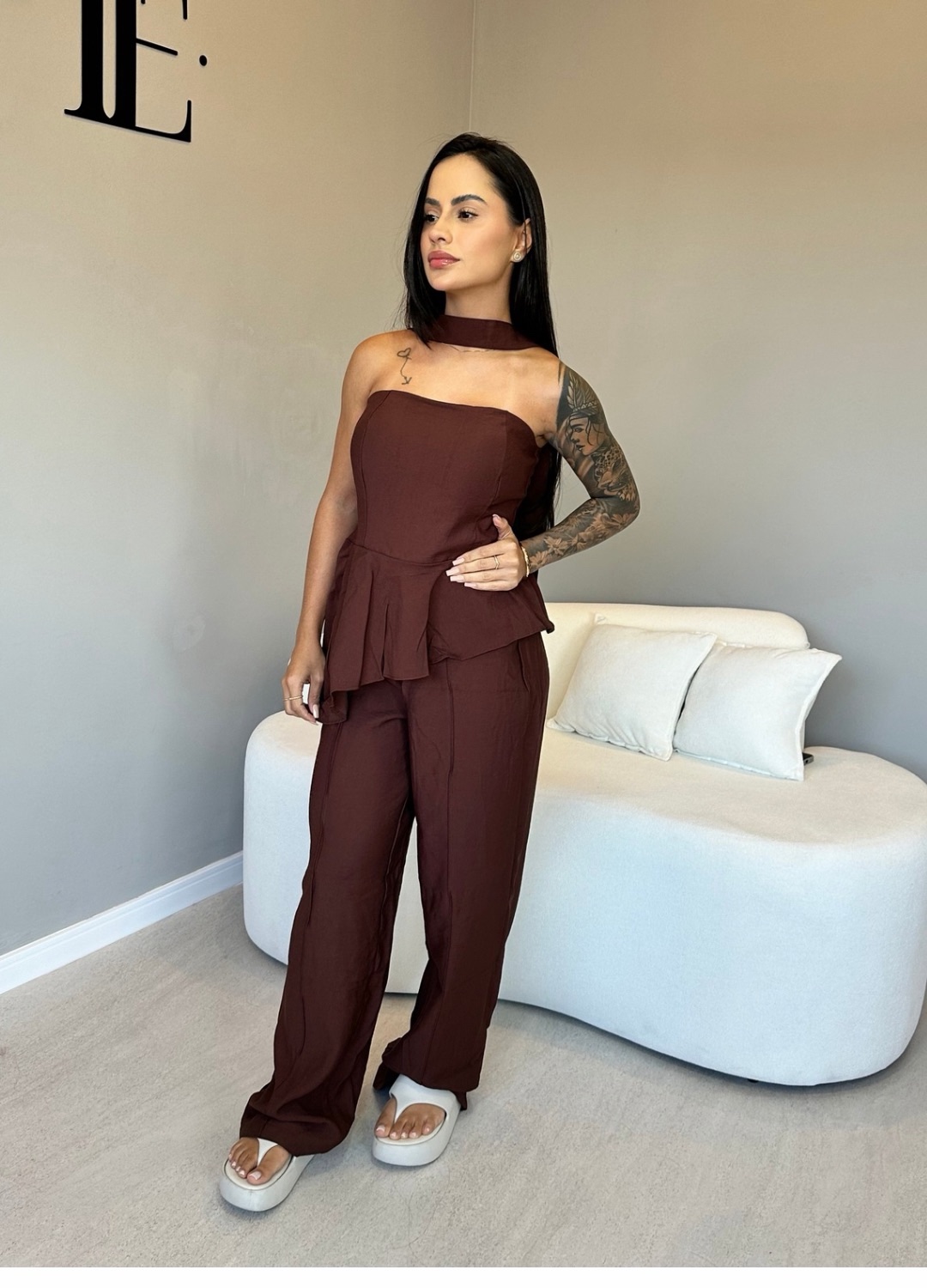 Kit Body Tulê + Conjunto Assimétrico Peplum - Imagem 5