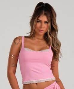 Cropped Maysa Poliamida com Renda - Imagem 4