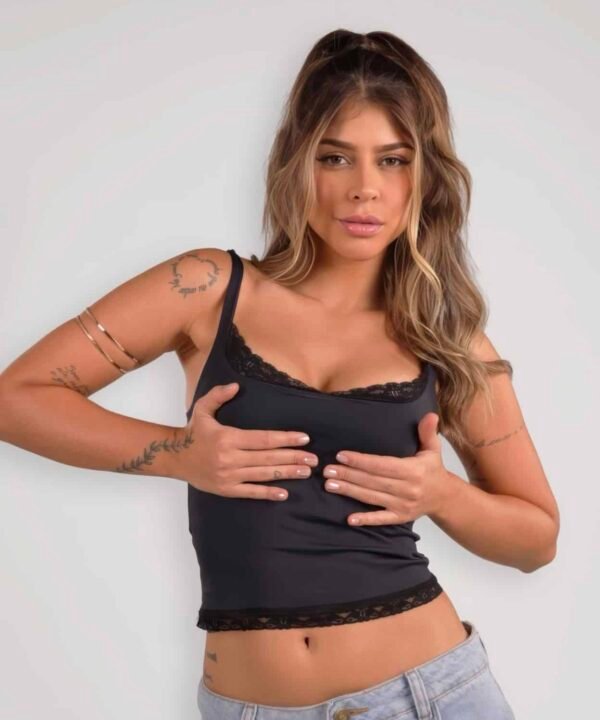 Cropped Maysa Poliamida com Renda - Imagem 3