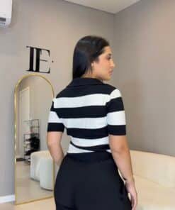 Tricot gola polo Listrado - Imagem 3
