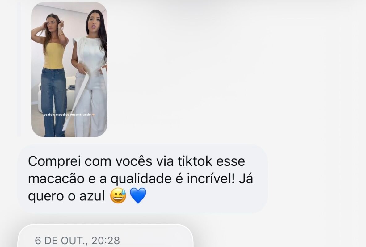 Avaliação de cliente – Macacão Alfaiataria Aurora